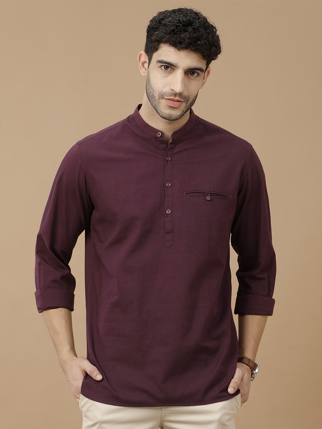 

CAVALLO by Linen Club Men Contemporary Slim Fit Opaque Casual Shirt, Purple