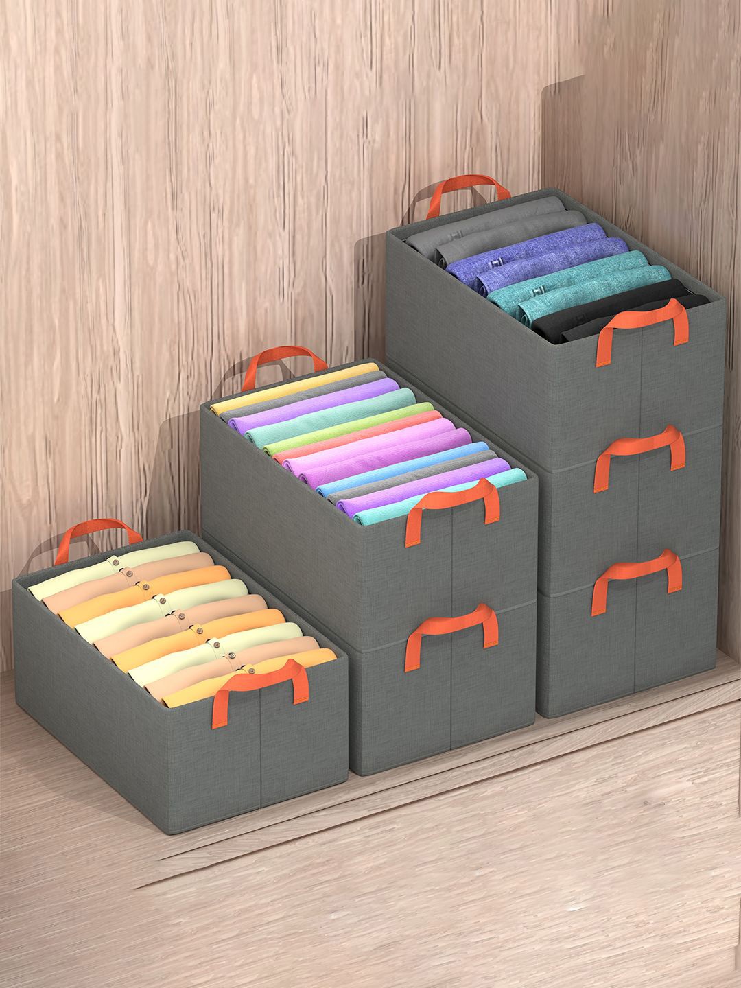 

Kuber Industries Grey 6 Pcs Drawer Organisers