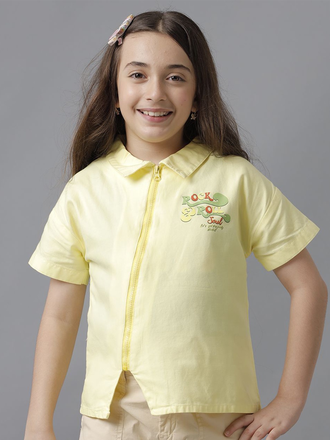 

UNDER FOURTEEN ONLY Cotton Shirt Style Top, Yellow