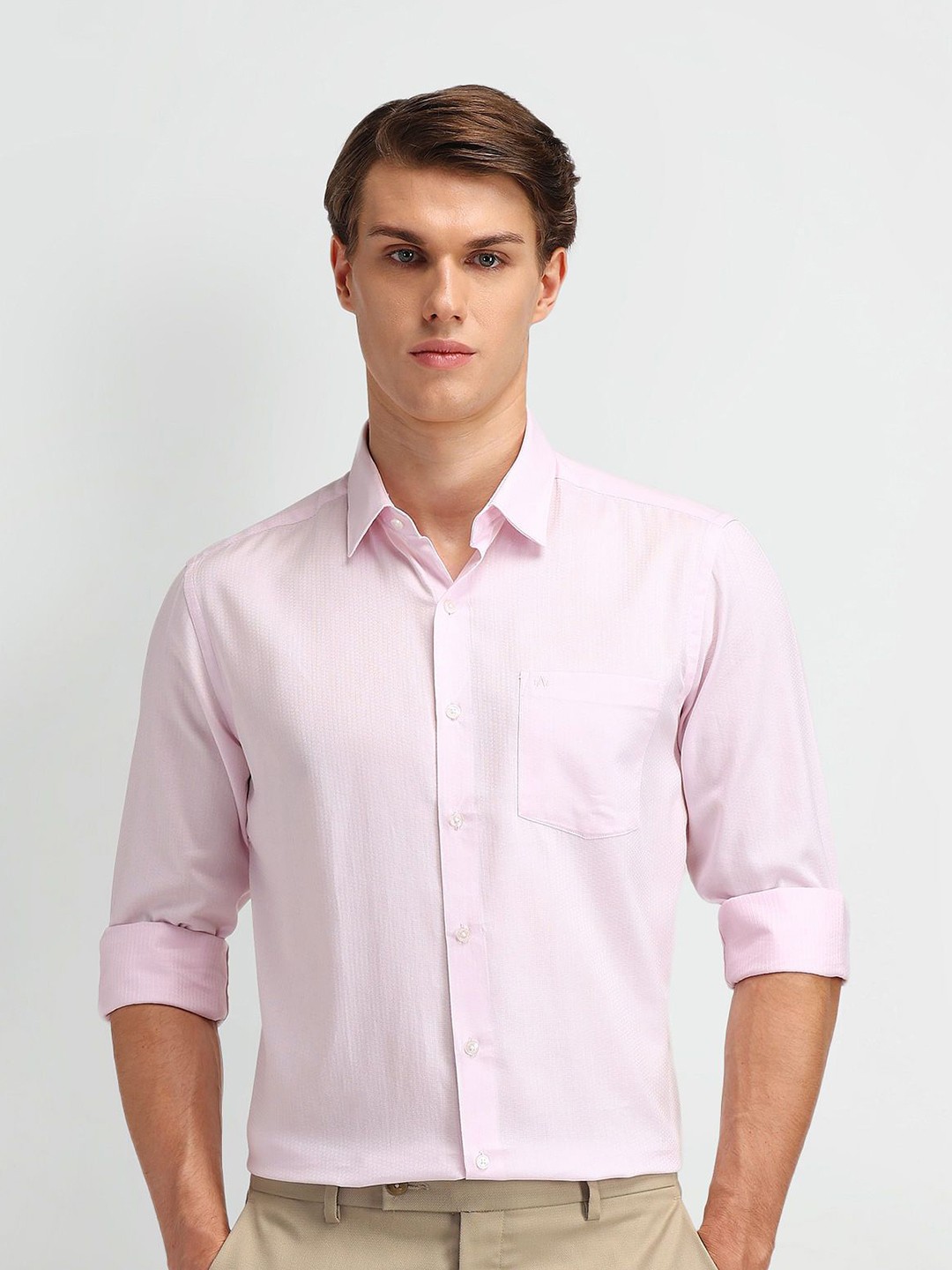 

Arrow Men Modern Slim Fit Opaque Formal Shirt, Pink