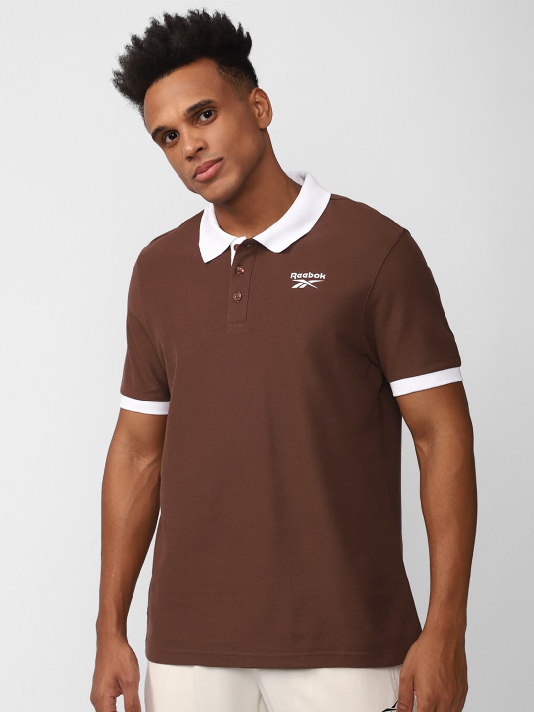 

Reebok Fnd Neo Cot Polo T Shirt, Brown