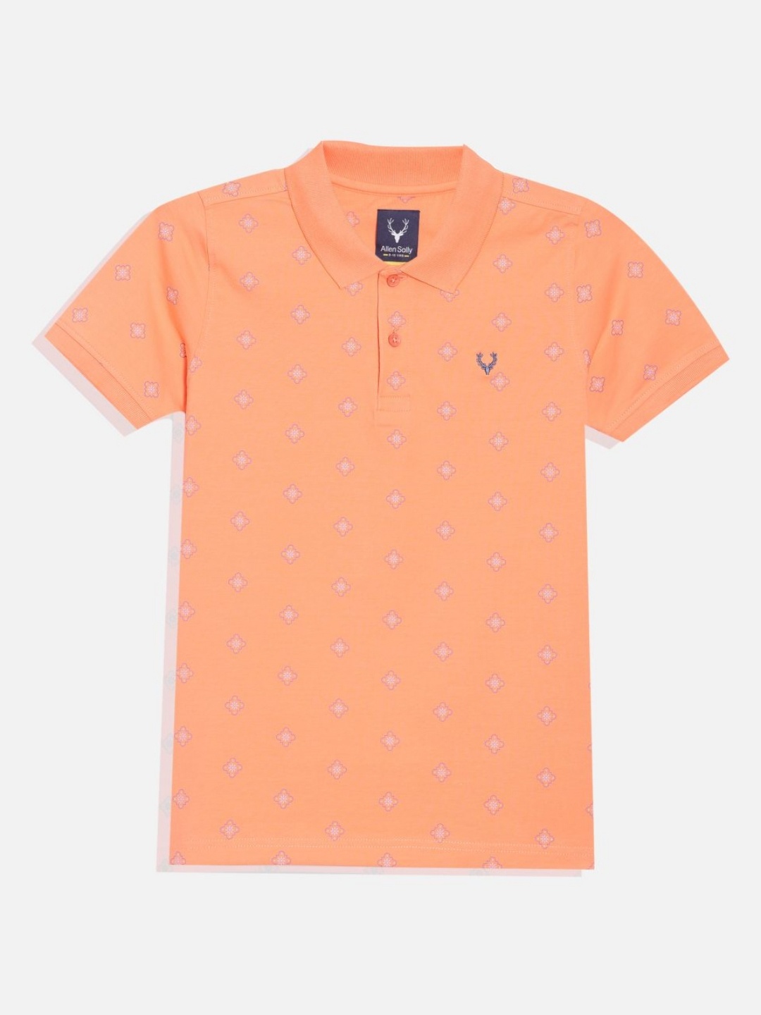 

Allen Solly Junior Boys Abstract Printed Polo Collar Cotton T-shirt, Peach