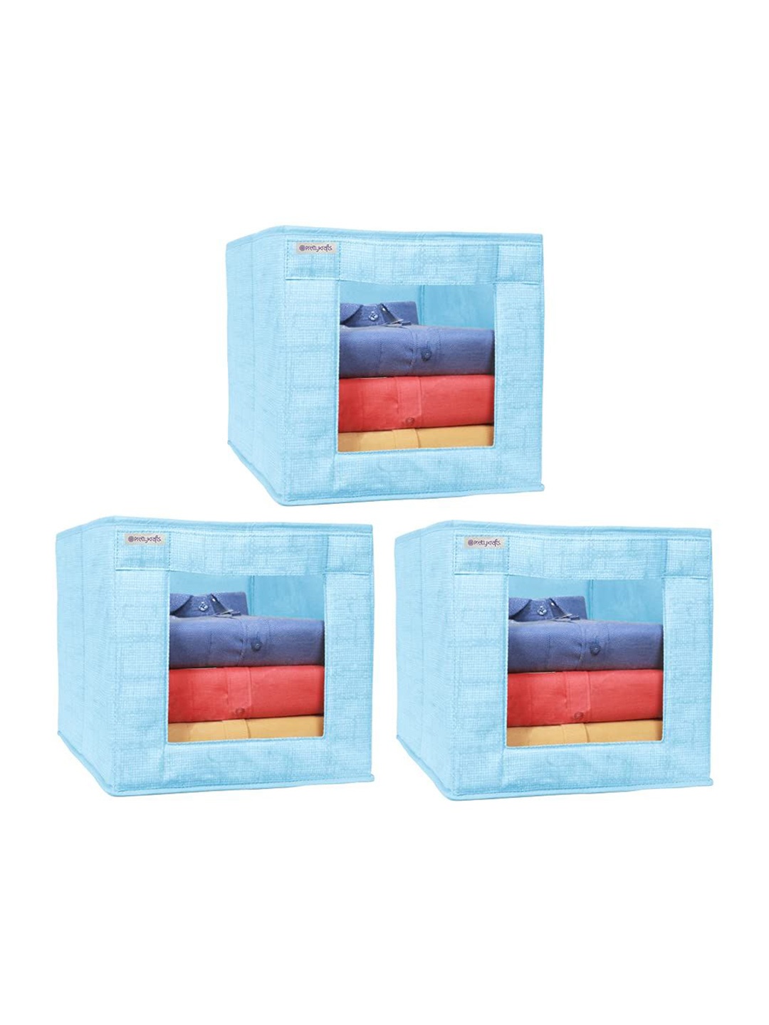 

prettykrafts Blue 3 Pieces Reusable Multi-Utility Organisers