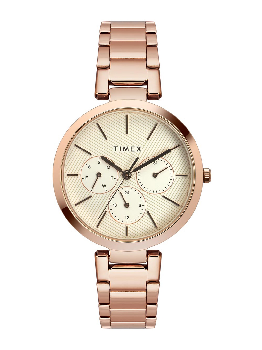 

Timex Women Bracelet Style Straps Analogue Multi Function Watch TWEL107SMU08, White