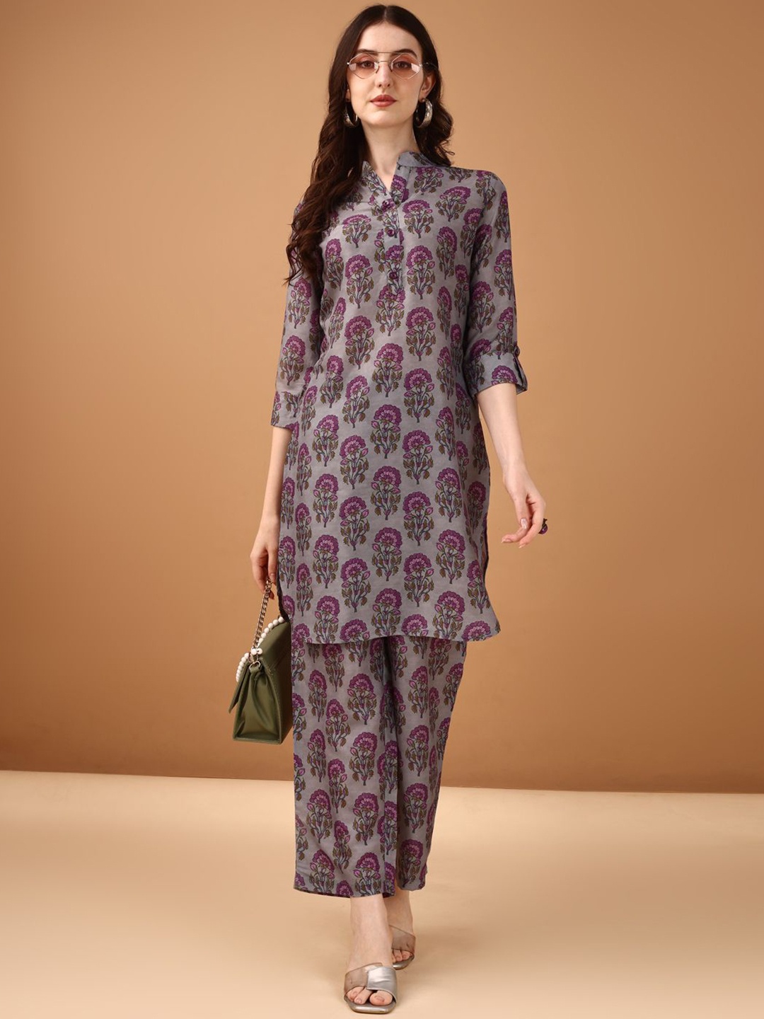 

Anouk Printed Tunic & Palazzos, Grey