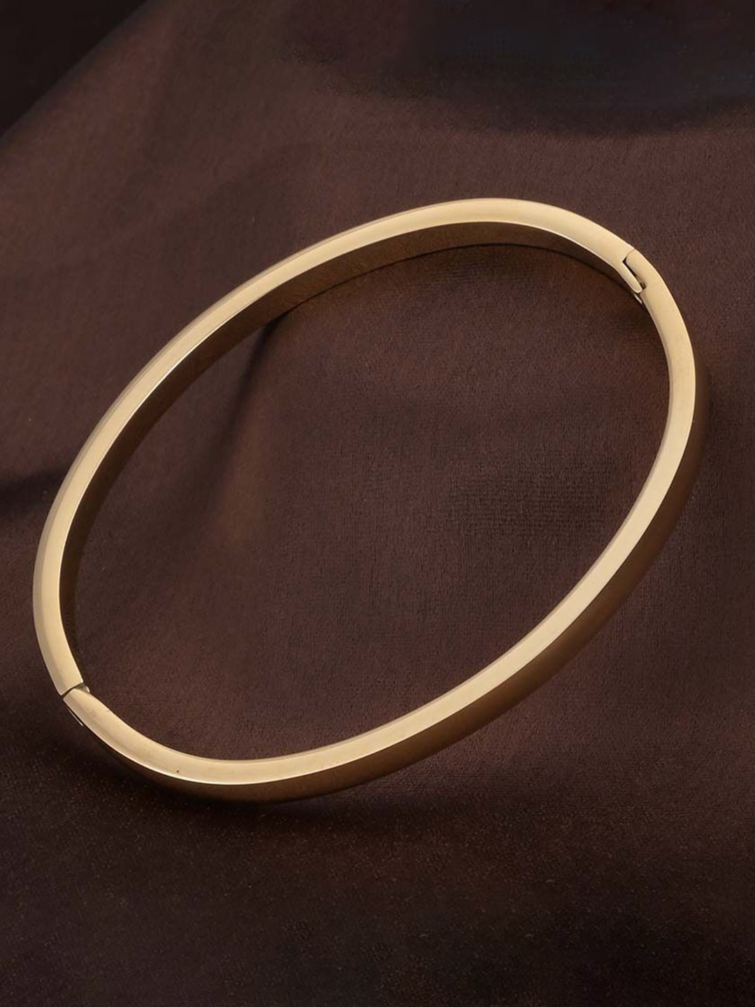 

PALMONAS Stainless Steel Gold-Plated Bangle-Style Bracelet