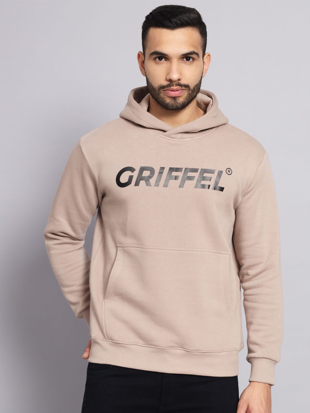

GRIFFEL Men Printed Sweatshirt, Camel brown