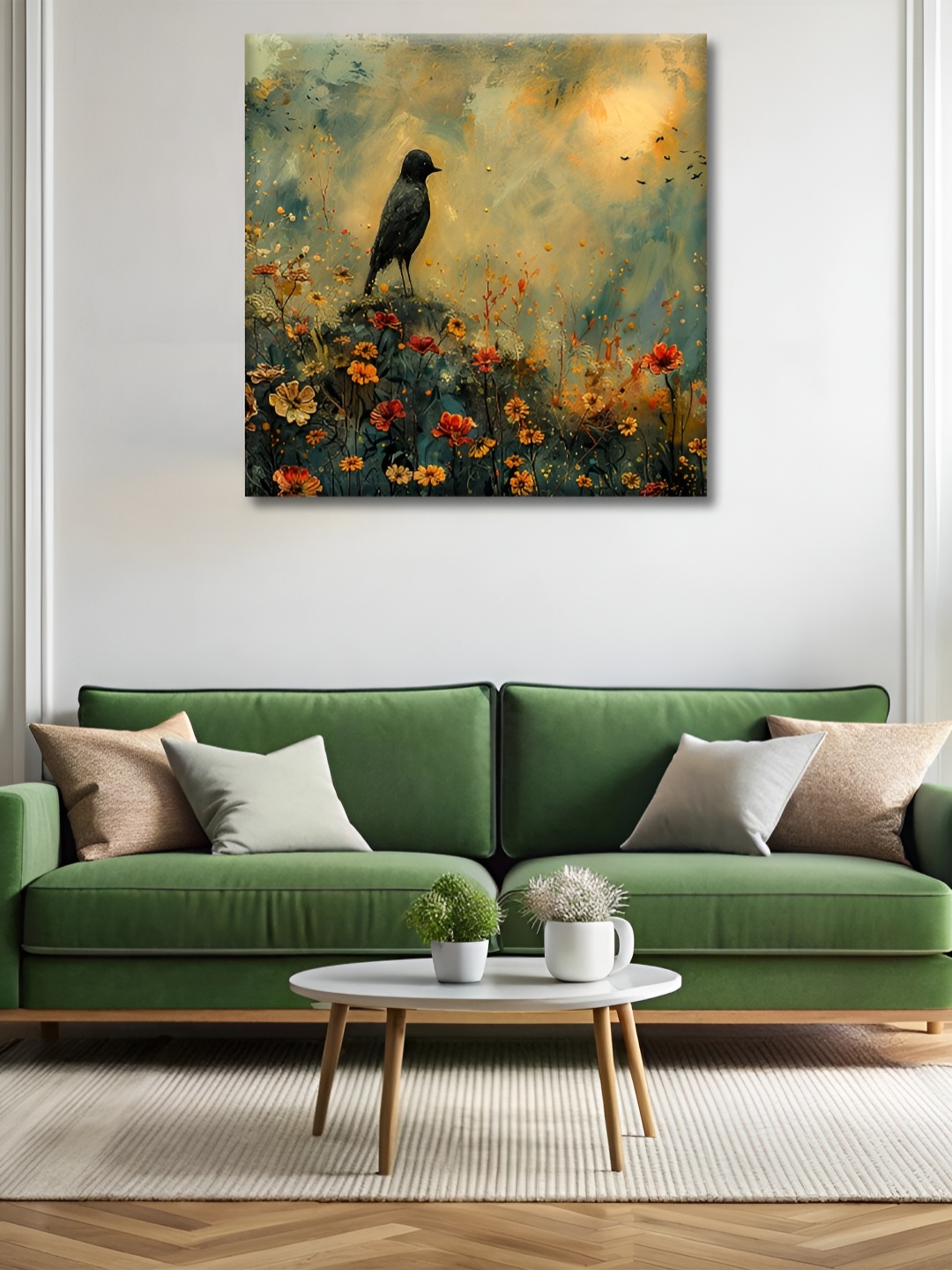 

OLIVE TREE Green & Yellow Floral and Botanical Canvas Wall Paintings