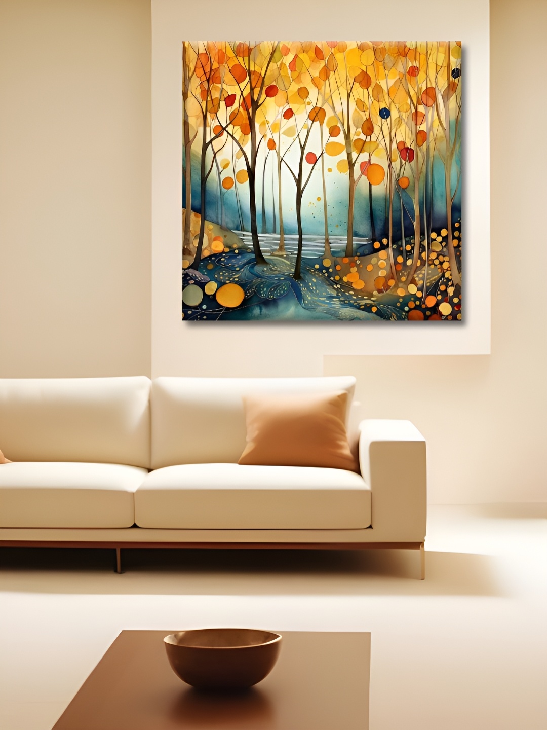 

OLIVE TREE Blue & Yellow Floral and Botanical Canvas Wall Paintings