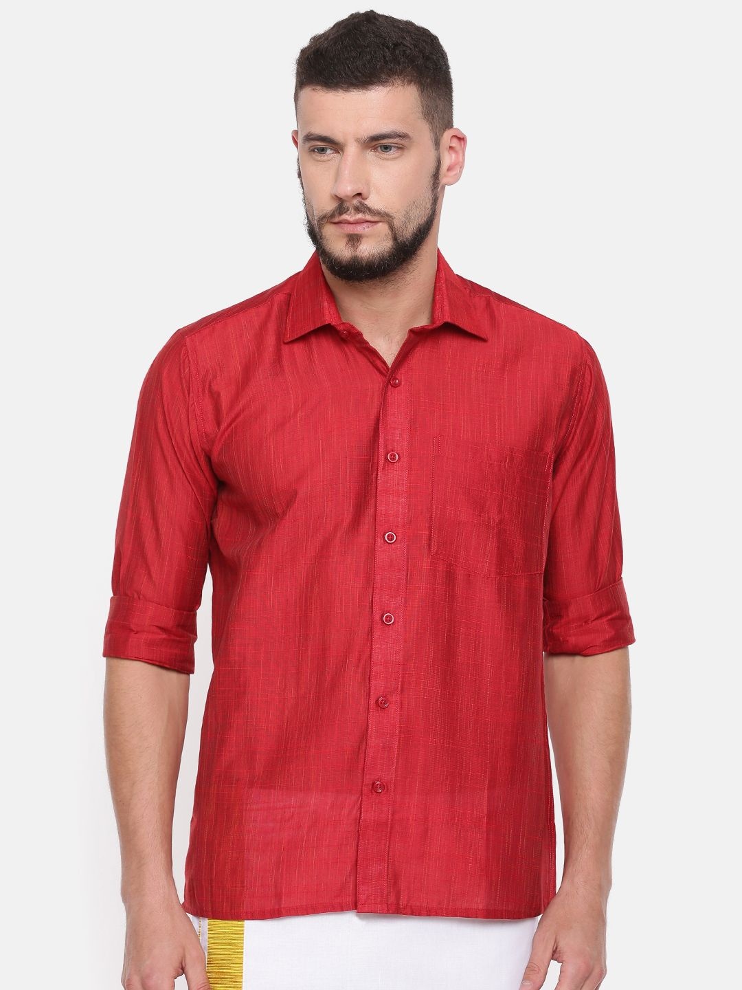 

Cross Court Men Opaque Party Shirt, Red