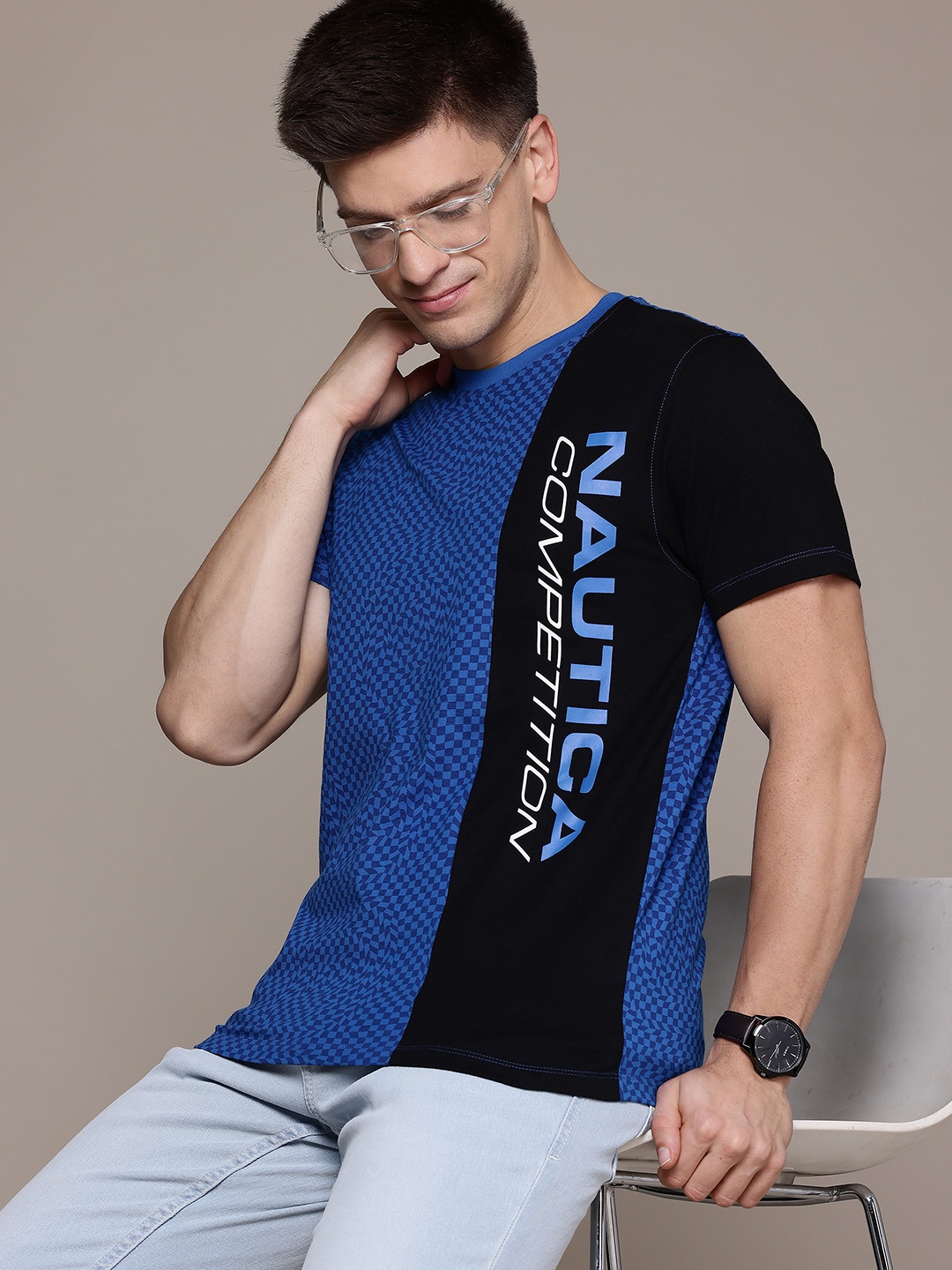 

Nautica Colourblocked T-shirt, Blue
