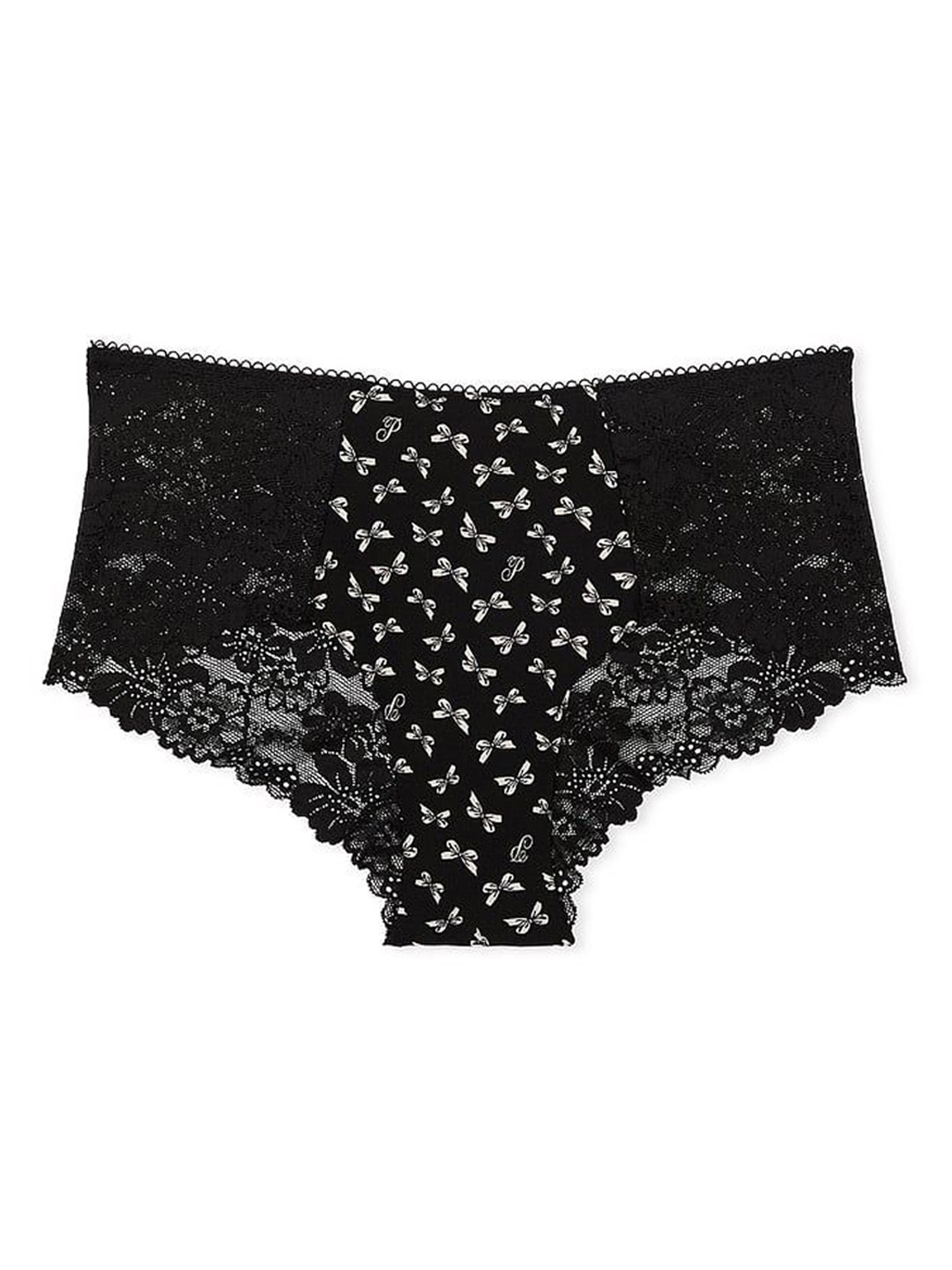 

Victoria's Secret Women No-Show Cheeky Self Design Low Rise Bikini Briefs, Black