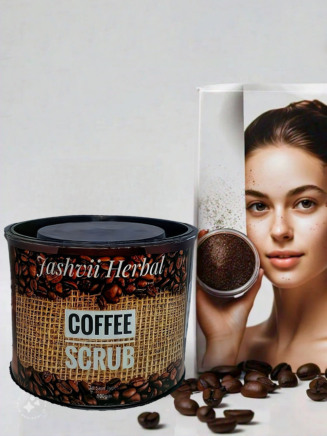 

Jashvii herbal Coffee Scrub With Coffee Bean 100 g, Coffee brown