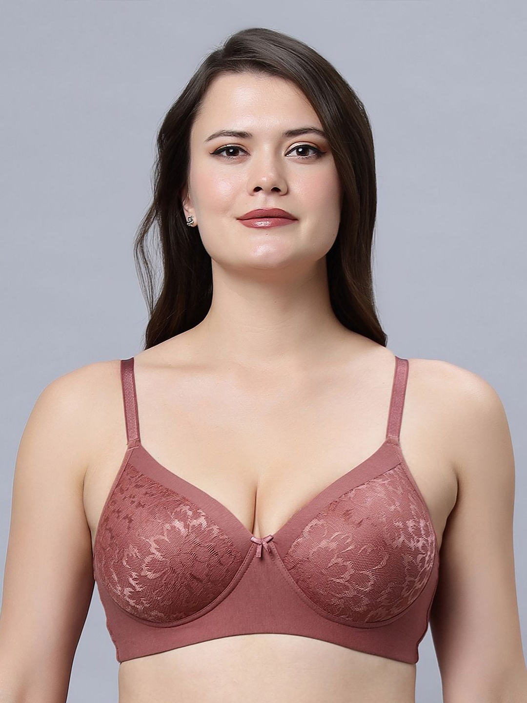 

In Care Floral Bra Full Coverage Heavily Padded, Rust