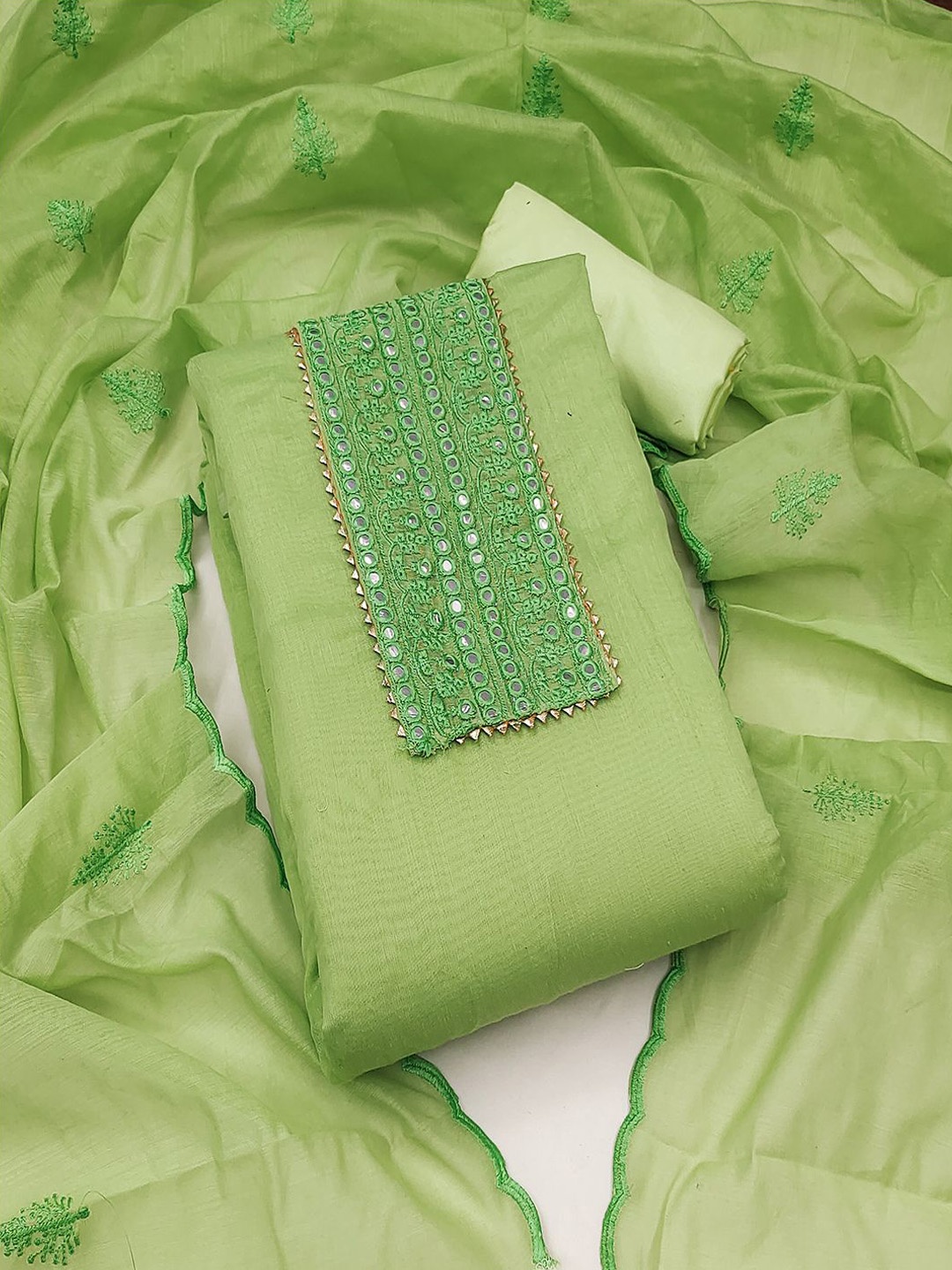 

MISS VERVE Unstitched Dress Material, Green