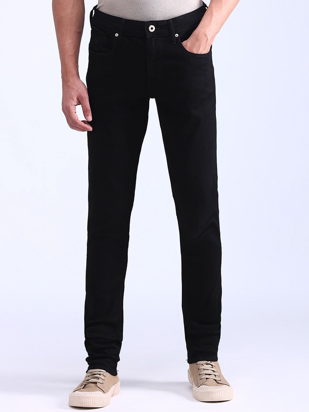 

Flying Machine Men Skinny Fit Stretchable Jeans, Black