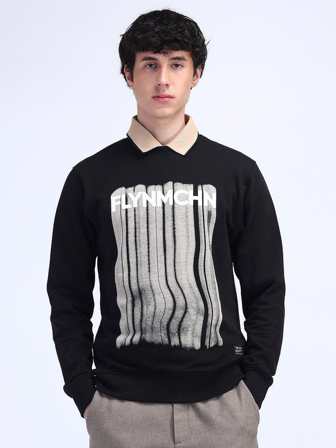 

Flying Machine Men Printed Sweatshirt, Black
