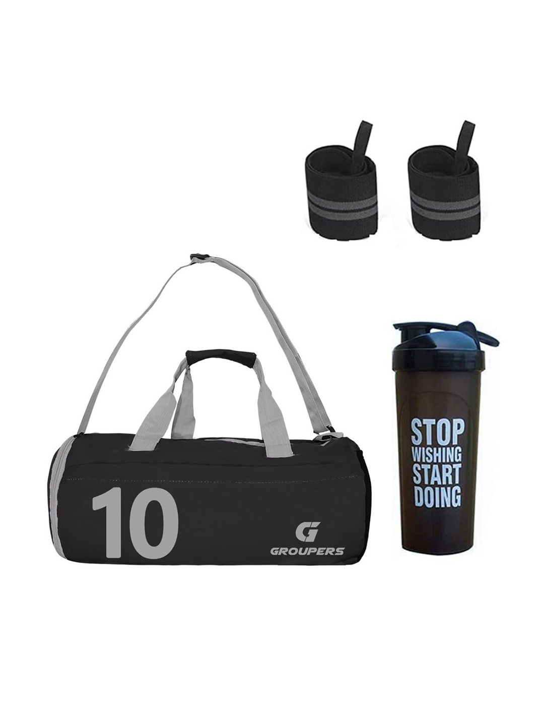 

GROUPERS Printed Medium Foldable Sports or Gym Duffel Bag, Black