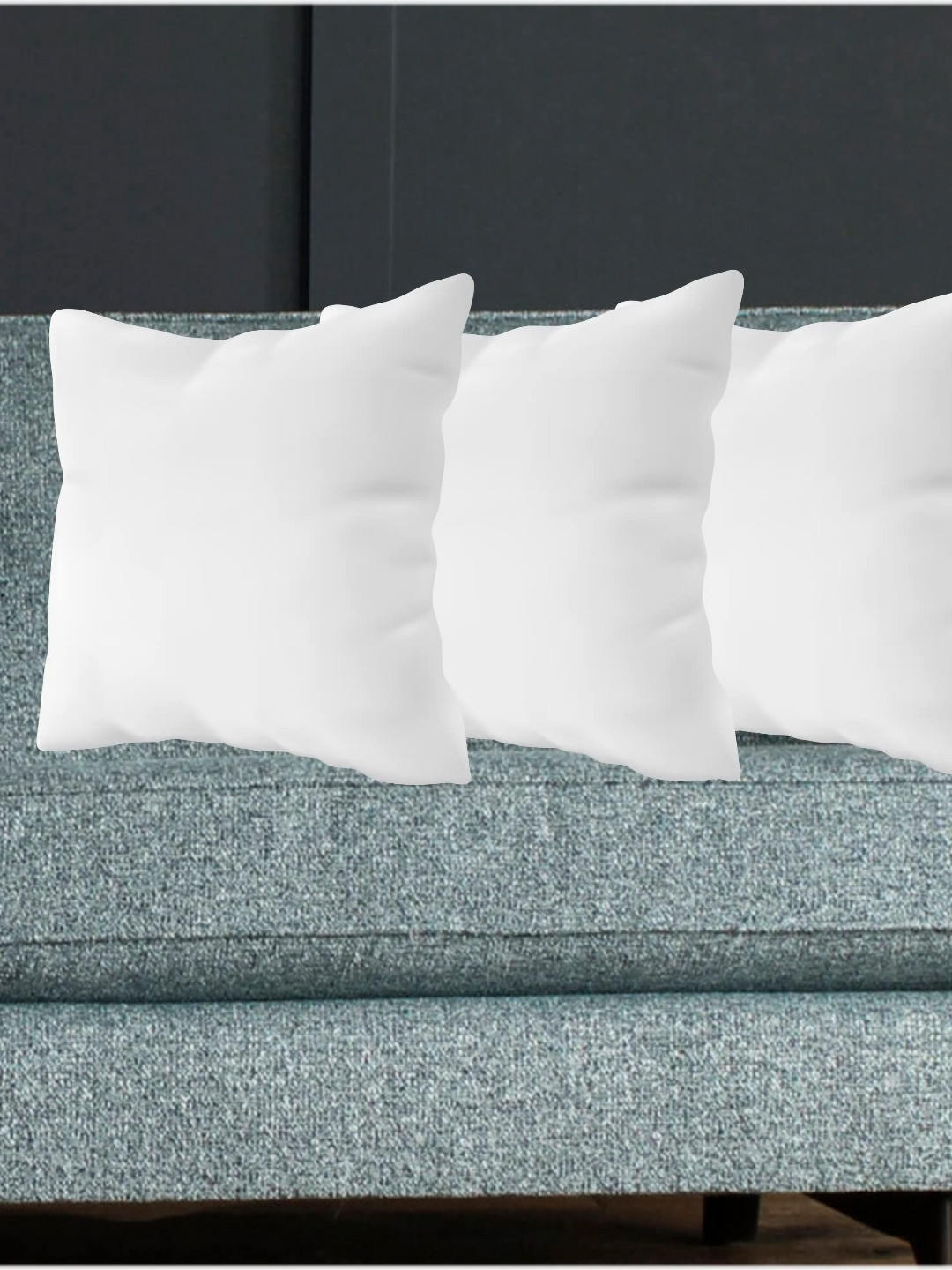 

Vendola White 3 Pieces Square Cushion Covers