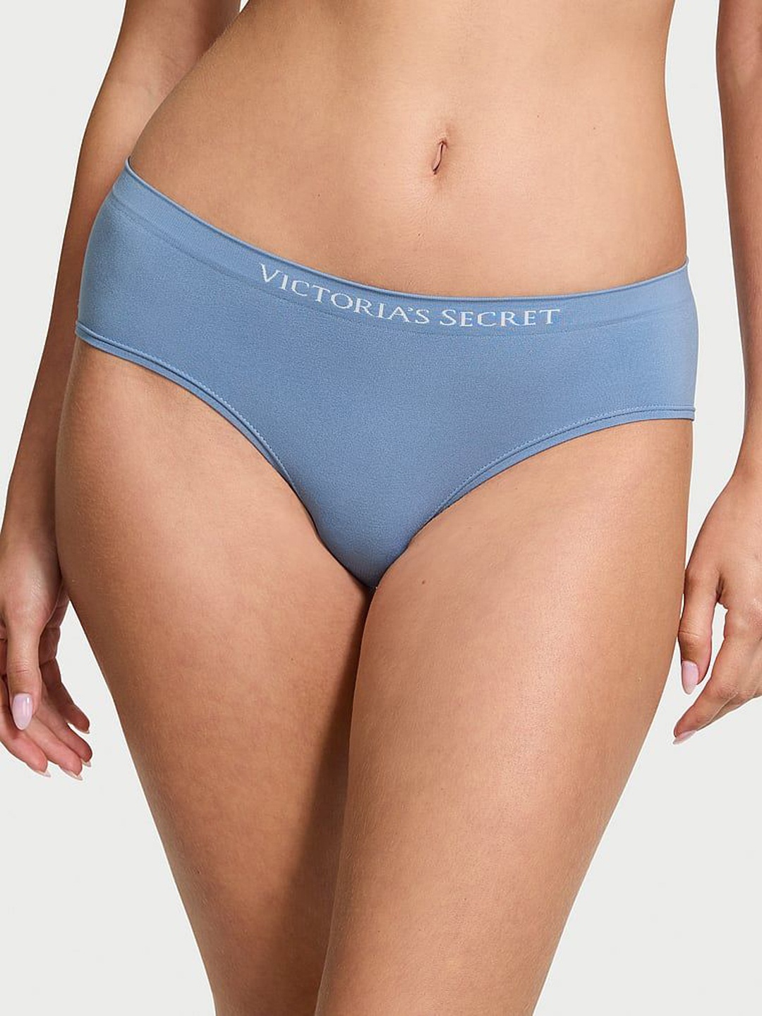 

Victoria's Secret Solid Mid-Rise Hipster Briefs, Blue