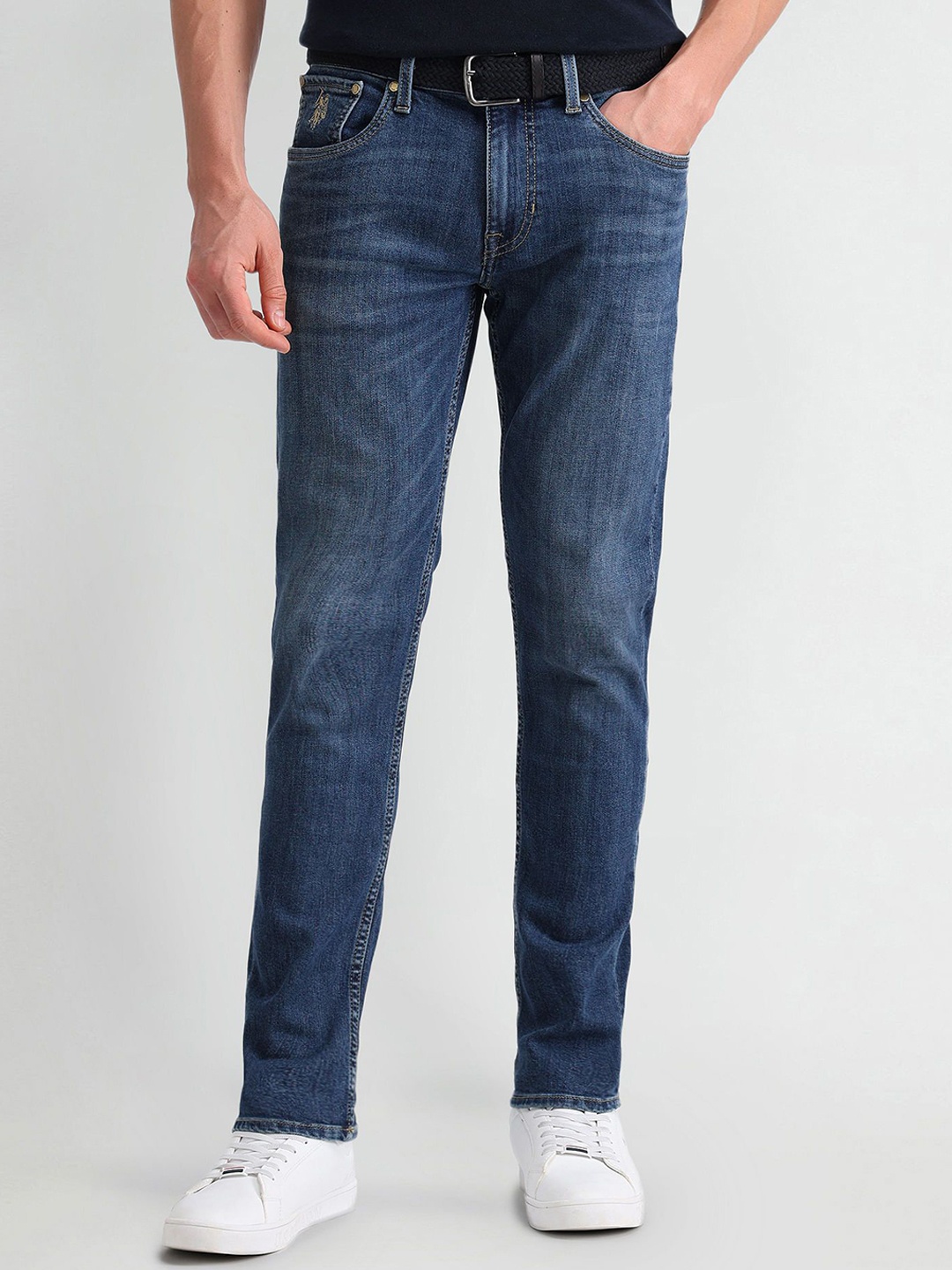 

U.S. Polo Assn. Denim Co. Men Solid Regular Fit Stretchable Jeans, Blue