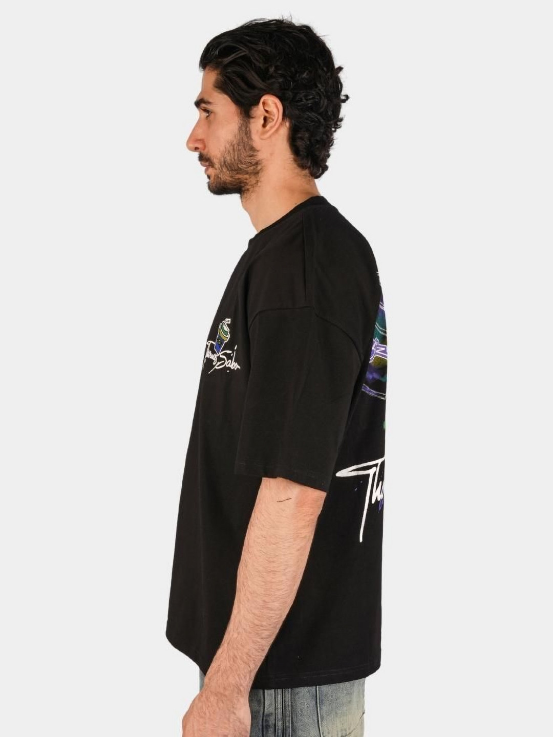 

BOTABOCHI Men Applique T-shirt, Black