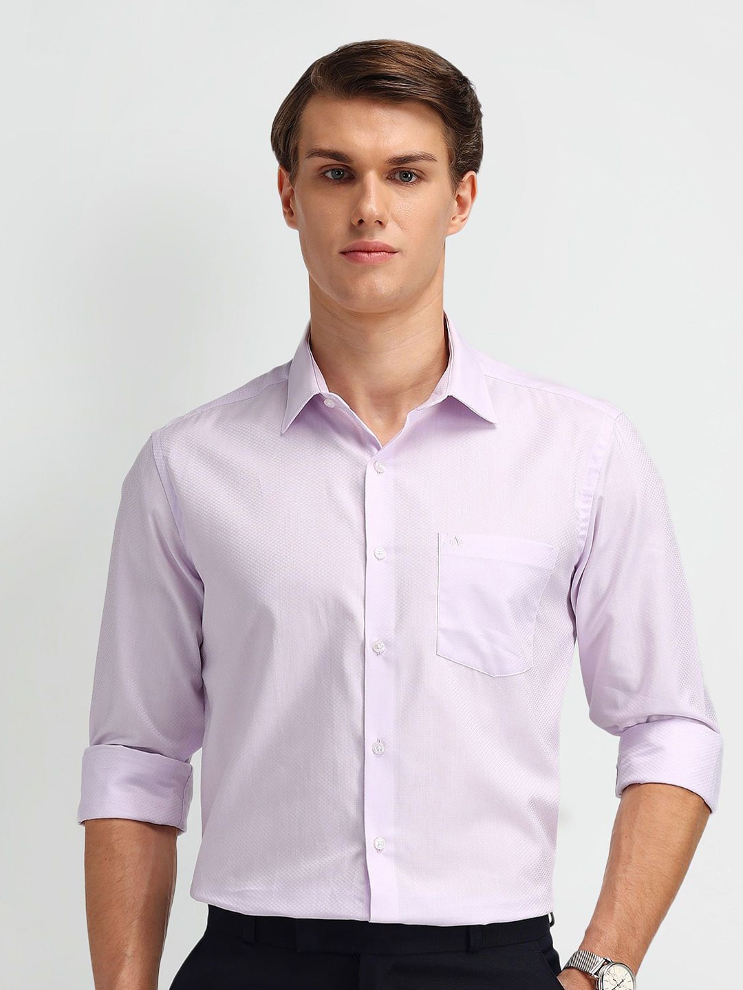 

Arrow Men Modern Slim Fit Opaque Formal Shirt, Violet