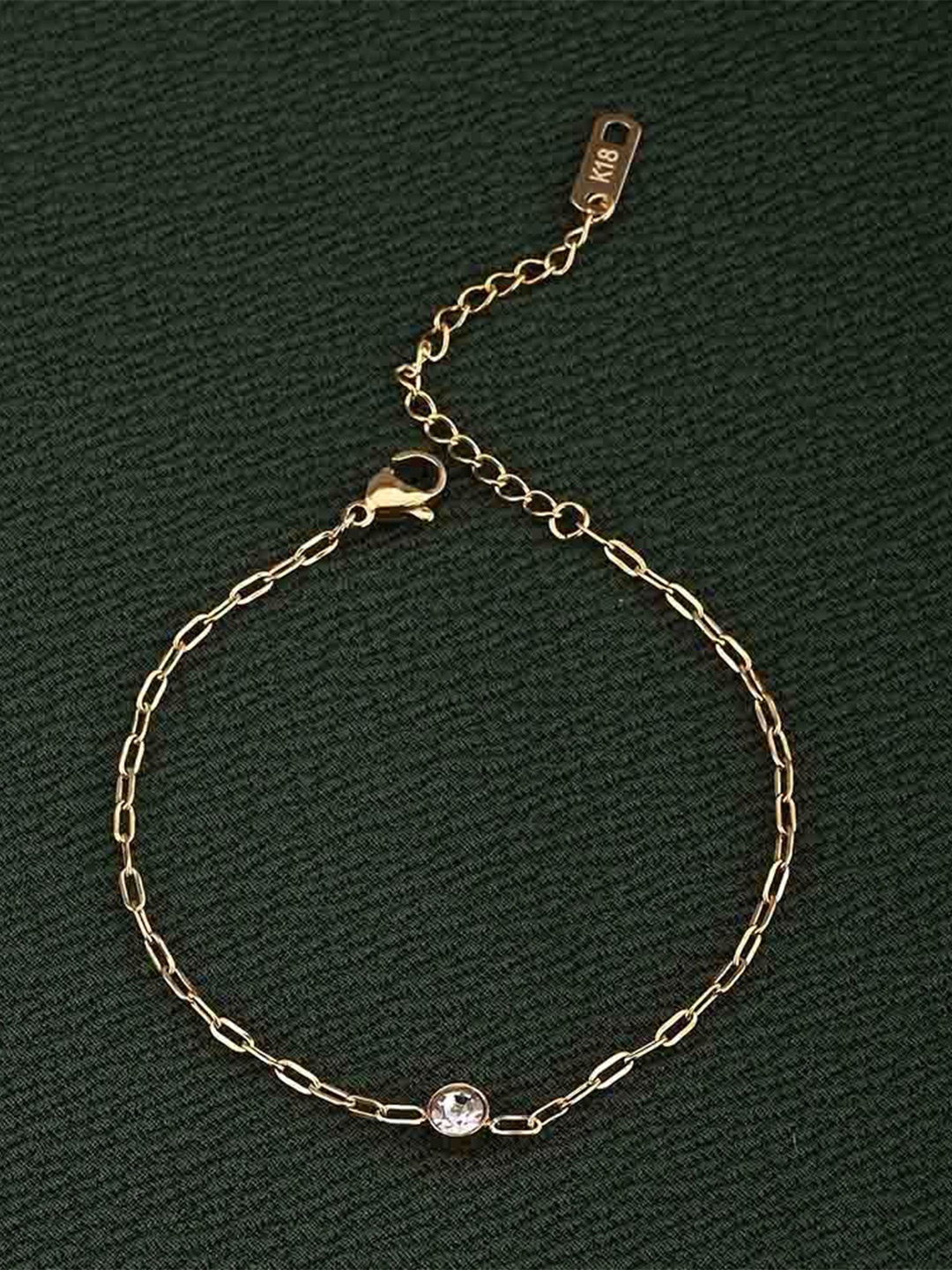 

PALMONAS Gold-Plated Stainless Steel Stone Studded Wraparound Bracelet
