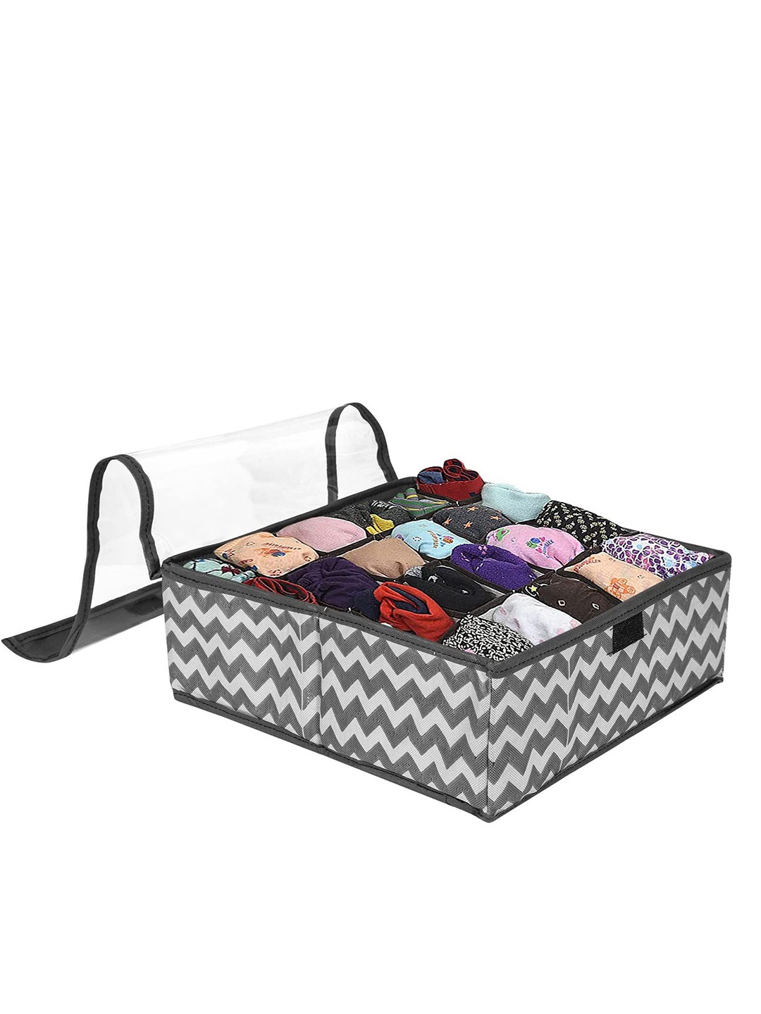 

prettykrafts Black & Grey Printed Reusable Multi-Utility Organisers