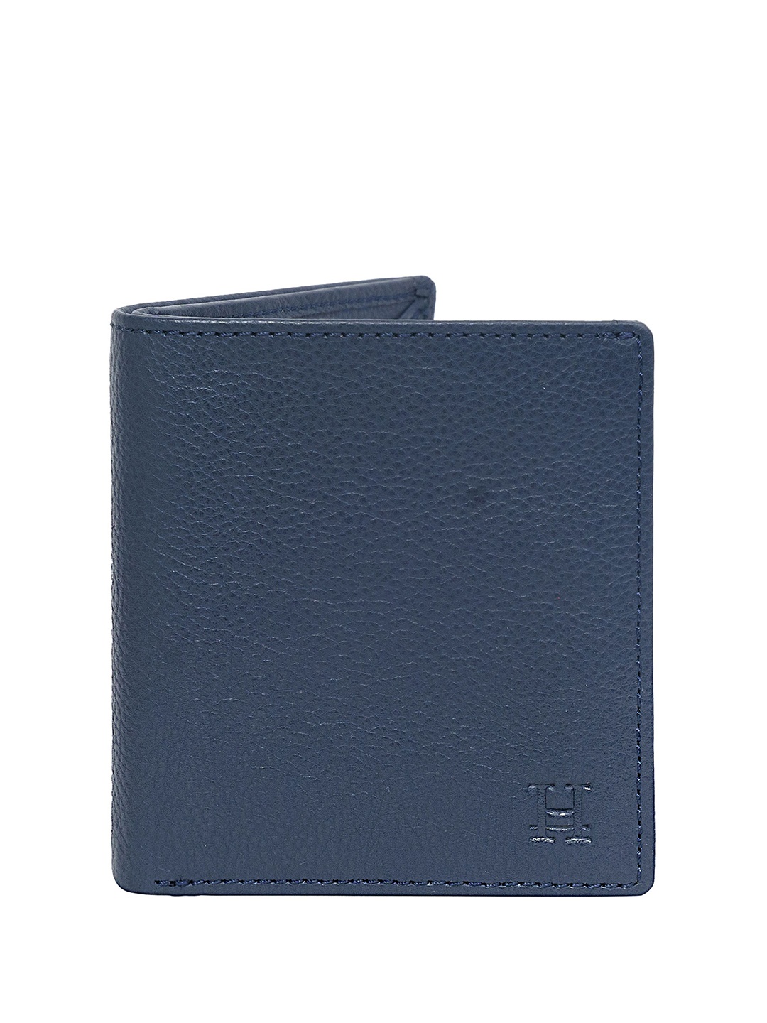 

HIROSHI Men Leather Two Fold Wallet, Navy blue