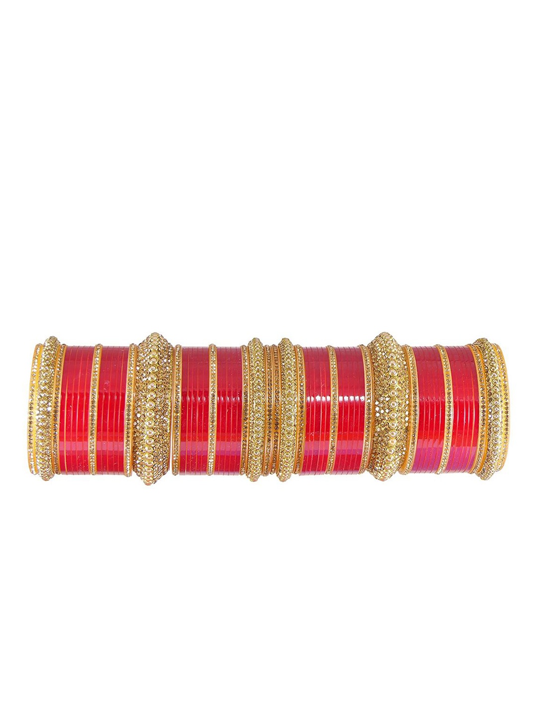 

ZULKA Set Of 62 Stones-Studded Bangles, Gold