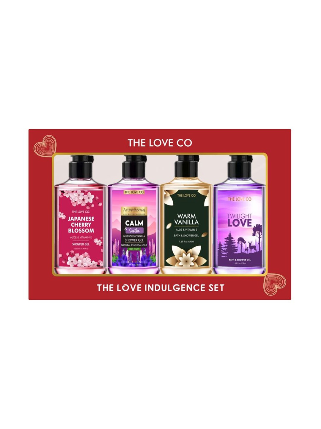 

The Love Co Set Of 4 The Love Indulgence Set Body Wash Bath and Body Gift Set- 50ml Each, White