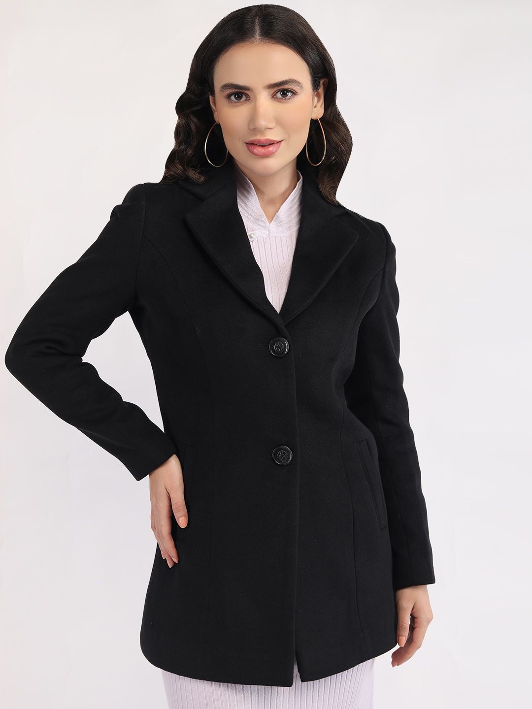 

LURE URBAN Women Single-Breasted Blazer, Black