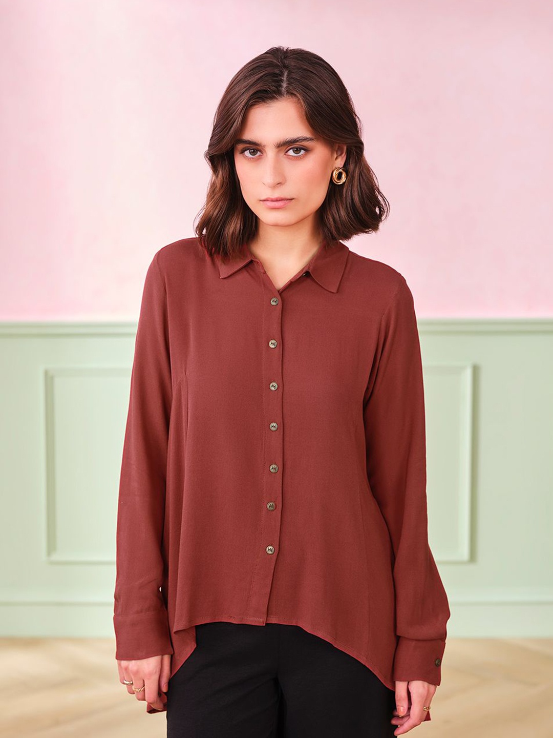 

AND Shirt Style Top, Rust