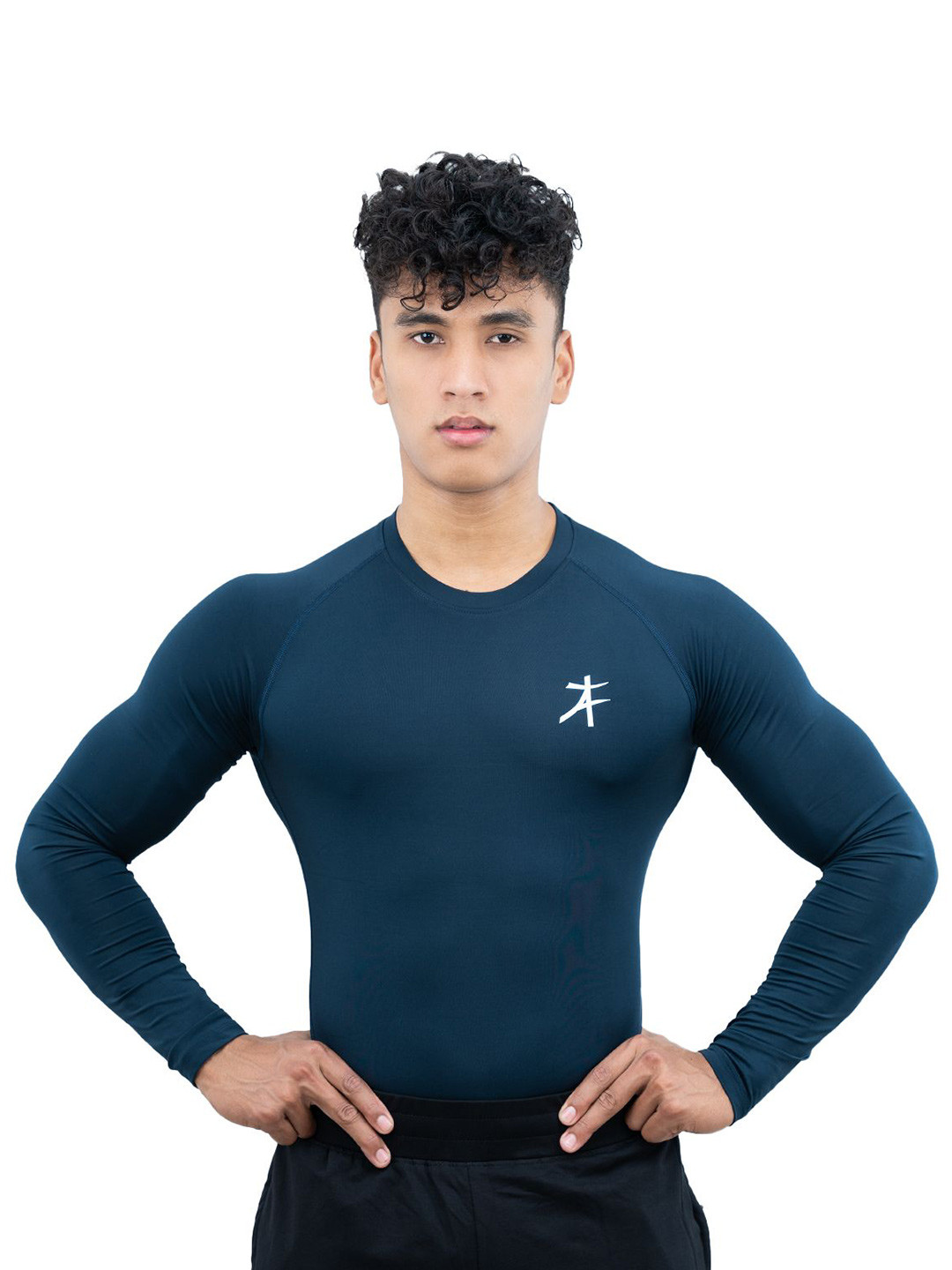 

Athflex Men Full Sleeve Edge Compression Muscle Fit Gym Wear T-Shirt, Blue