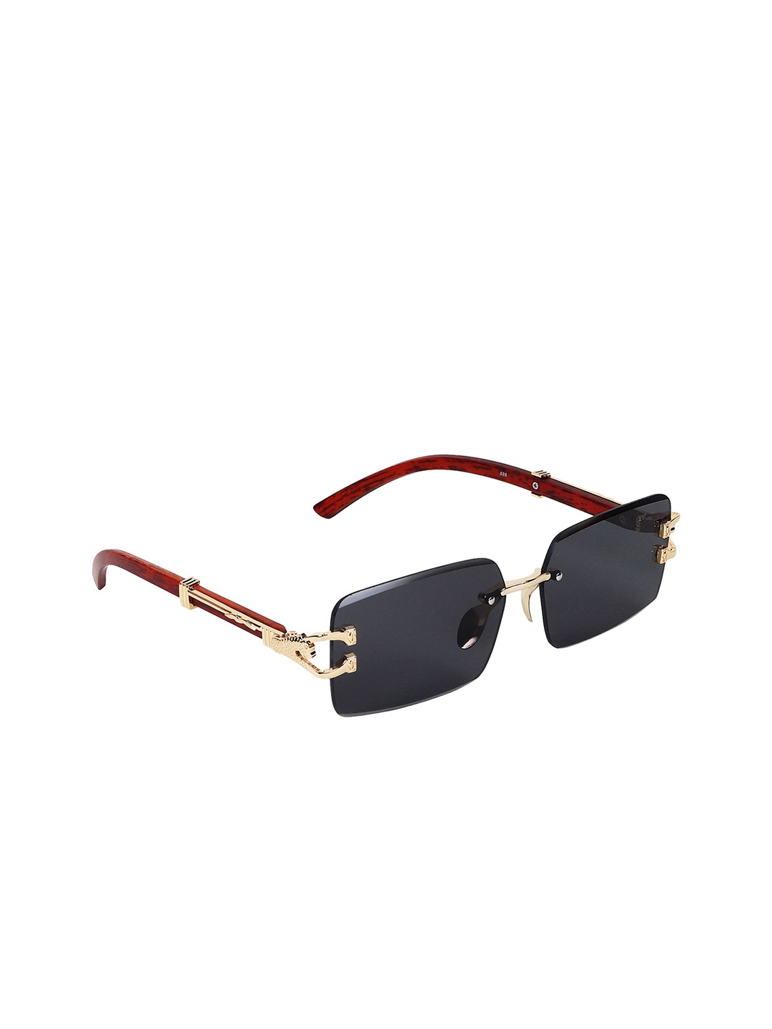 

ALIGATORR Unisex Rectangle Sunglasses with UV Protected Lens, Black