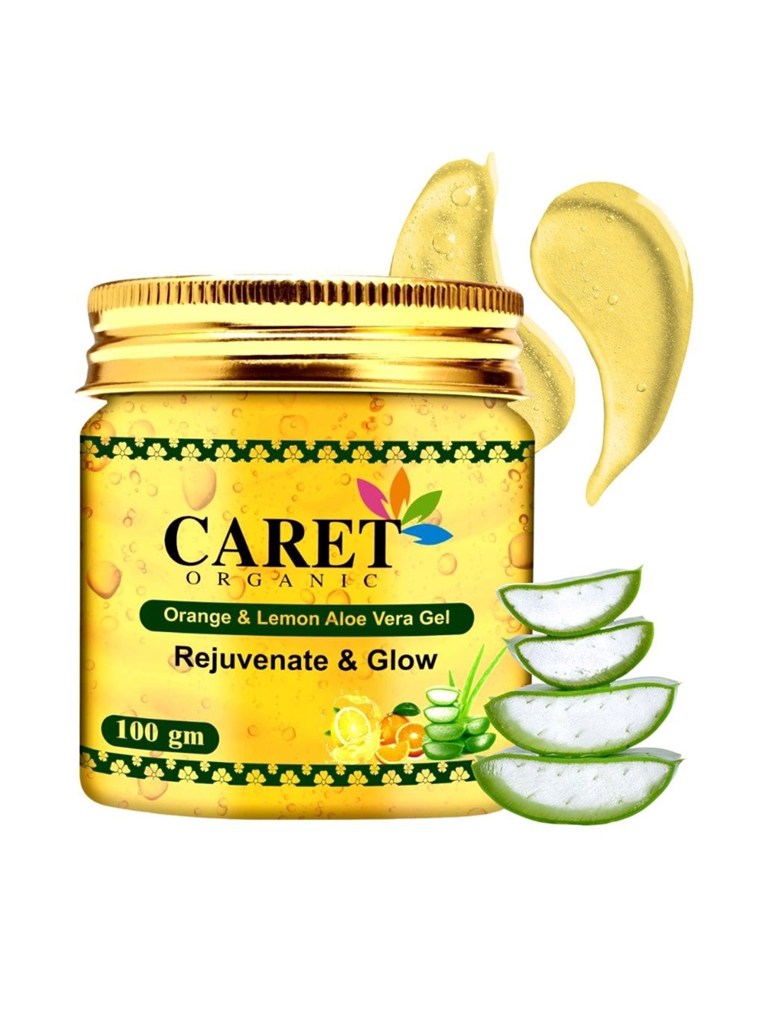 

CARET ORGANIC Set Of 2 Glutathione & Vitamin C Soap & Orange & Lemon Aloe Vera Gel, White