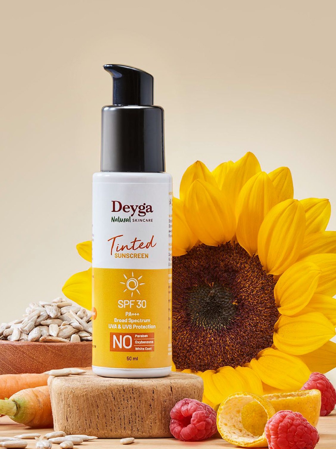 

Deyga Organics Tinted Sunscreen With SPF 30 PA +++ 50 ml, White