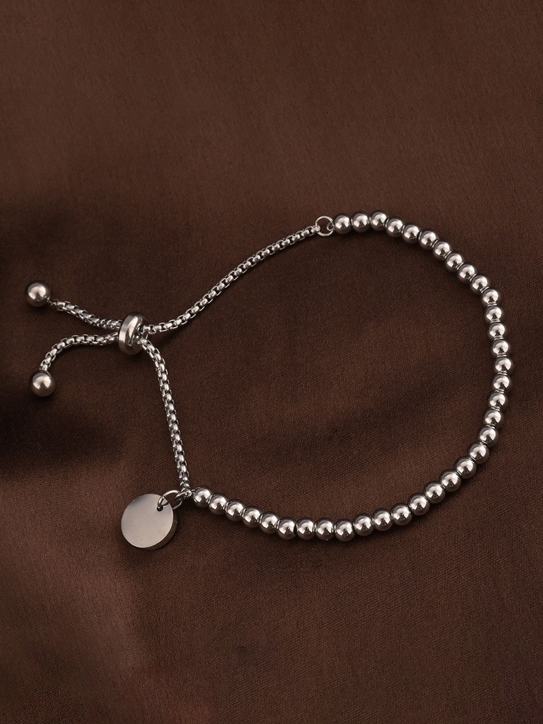 

PALMONAS Stainless Steel Silver Plated Wraparound Bracelet