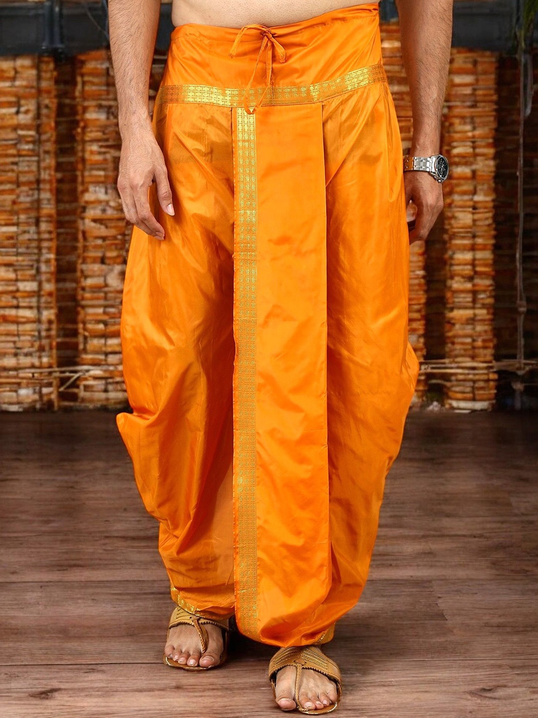 

TATTVA Men Ready To Wear Dhotis with Shalya, Orange