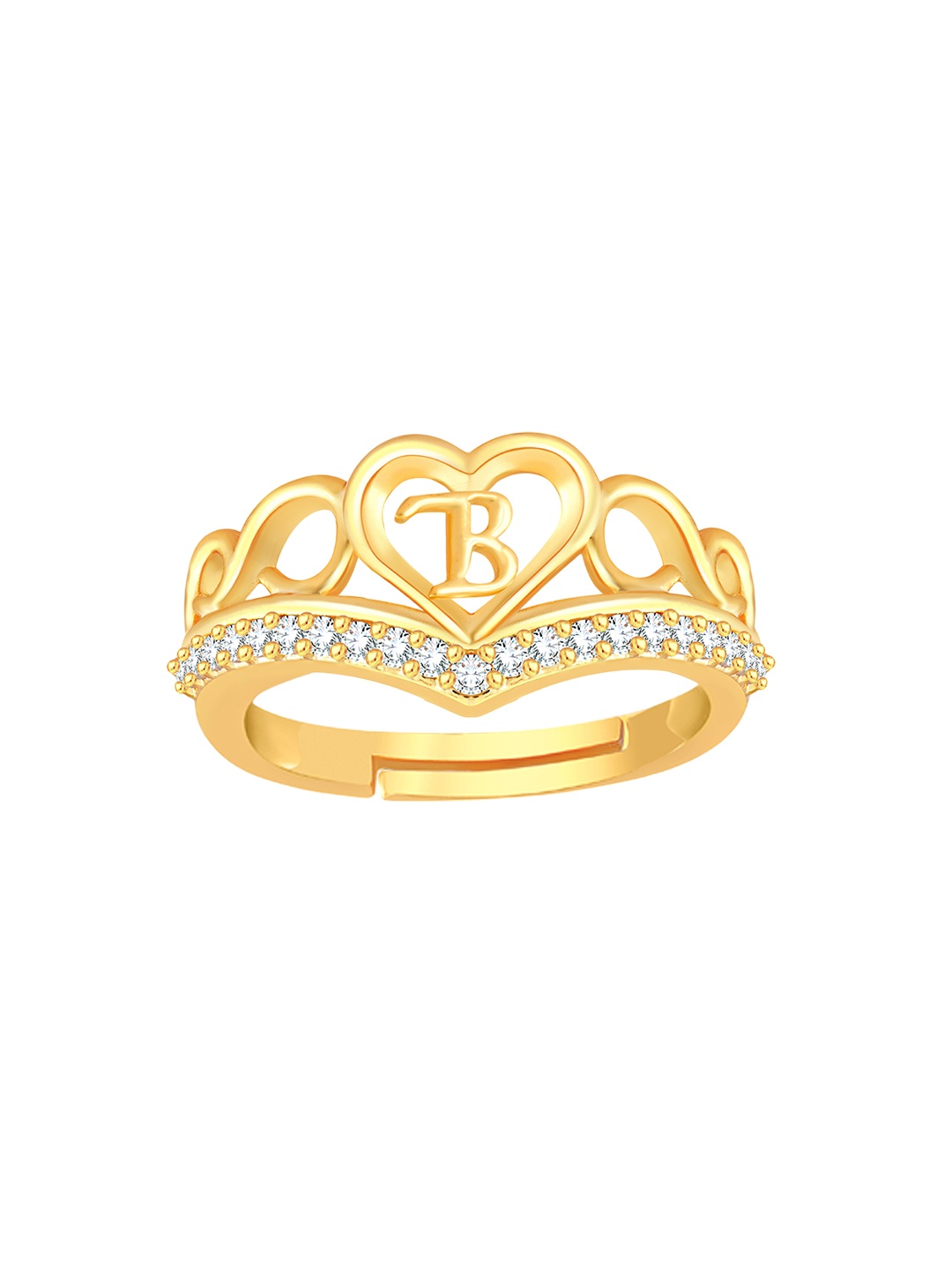 

Lila Gold-Plated American Diamond Stone-Studded Finger Ring