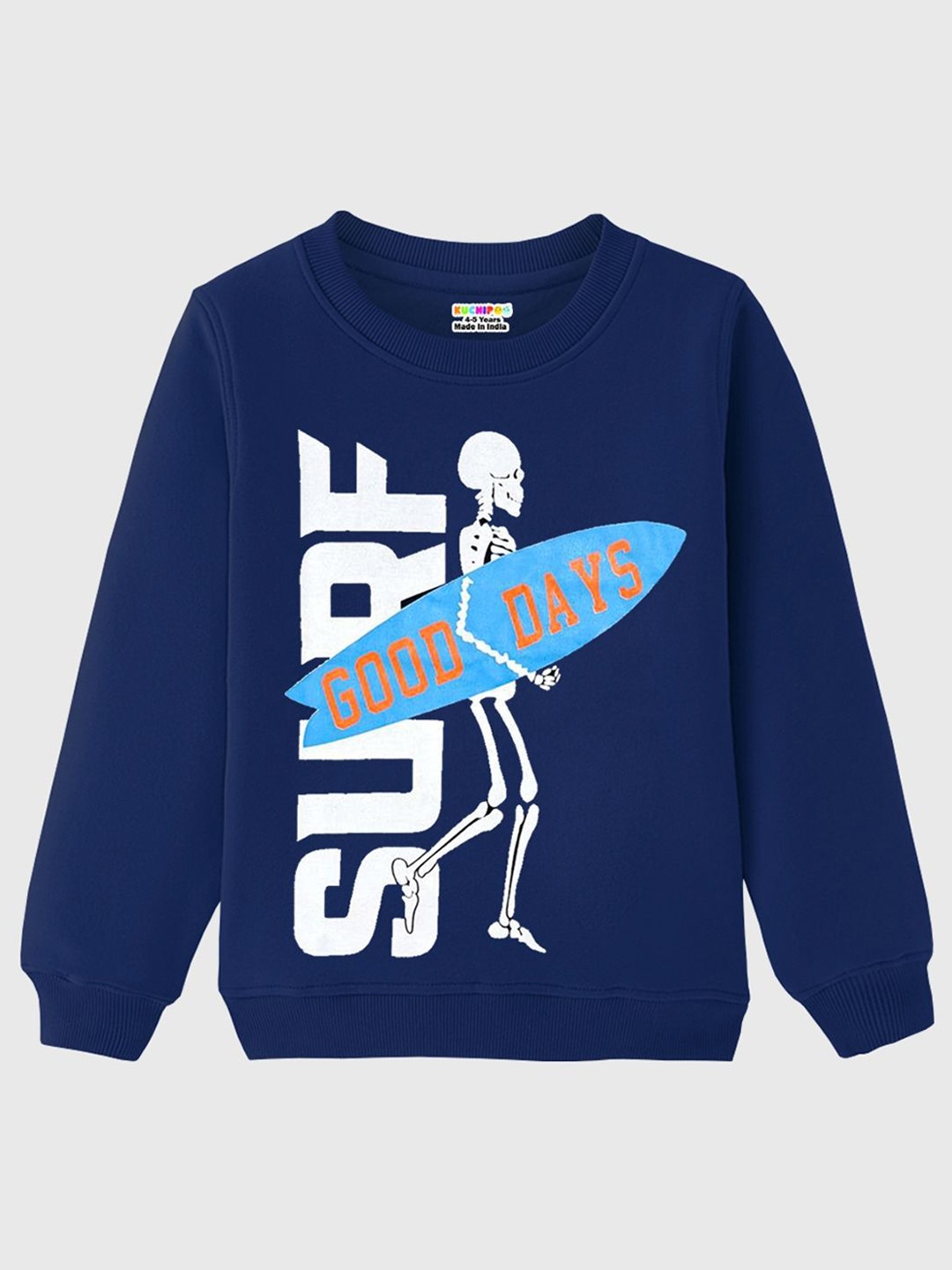 

KUCHIPOO Boys Printed Sweatshirt, Navy blue