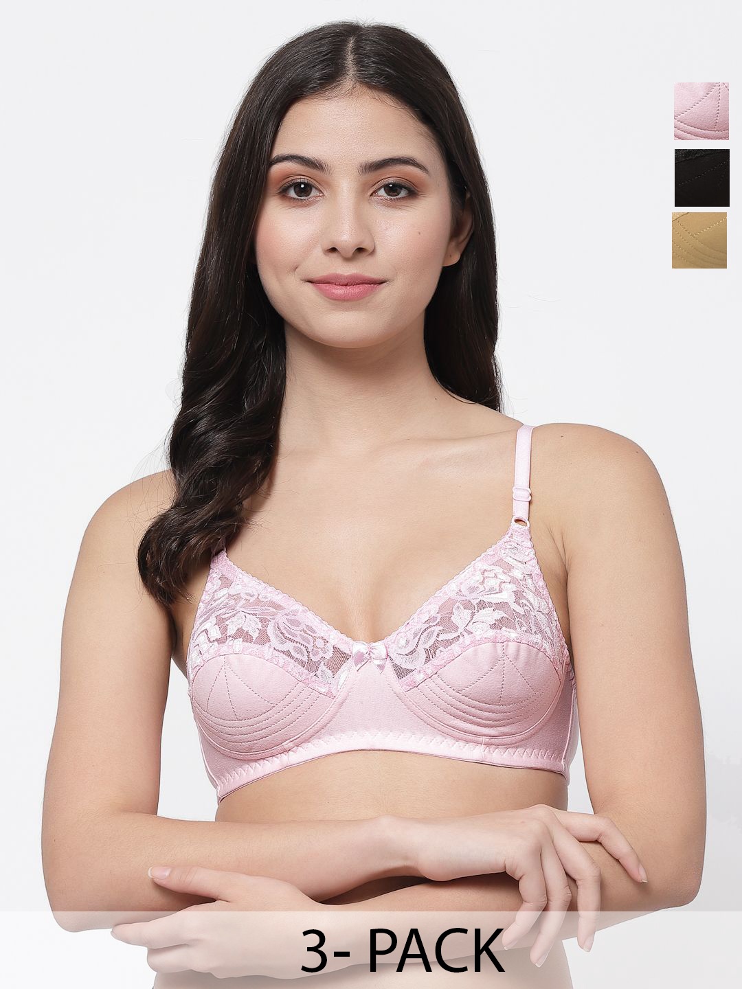 

Docare Bralette Bra Full Coverage, Pink