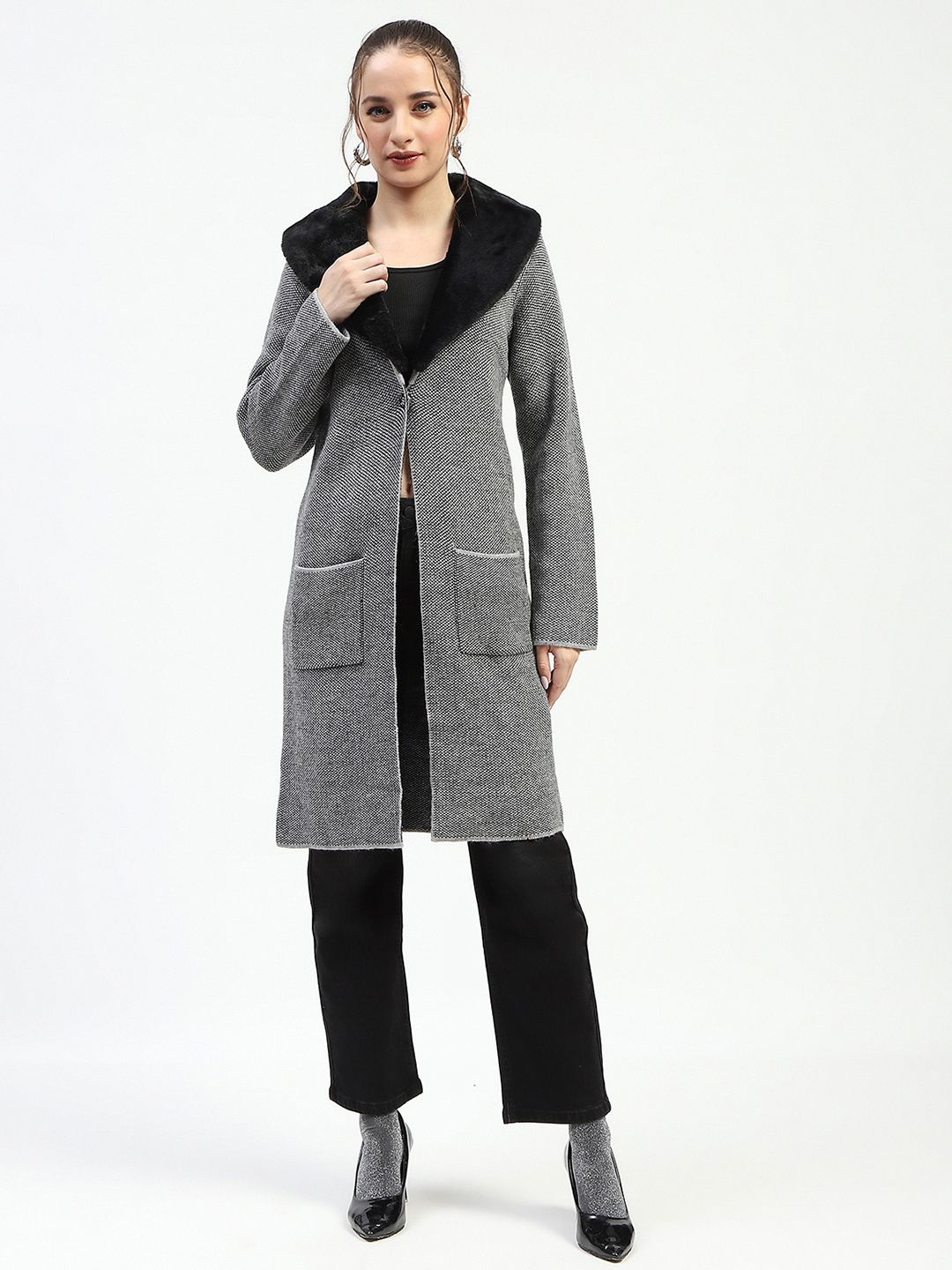

Madame Women Longline Shrug, Grey