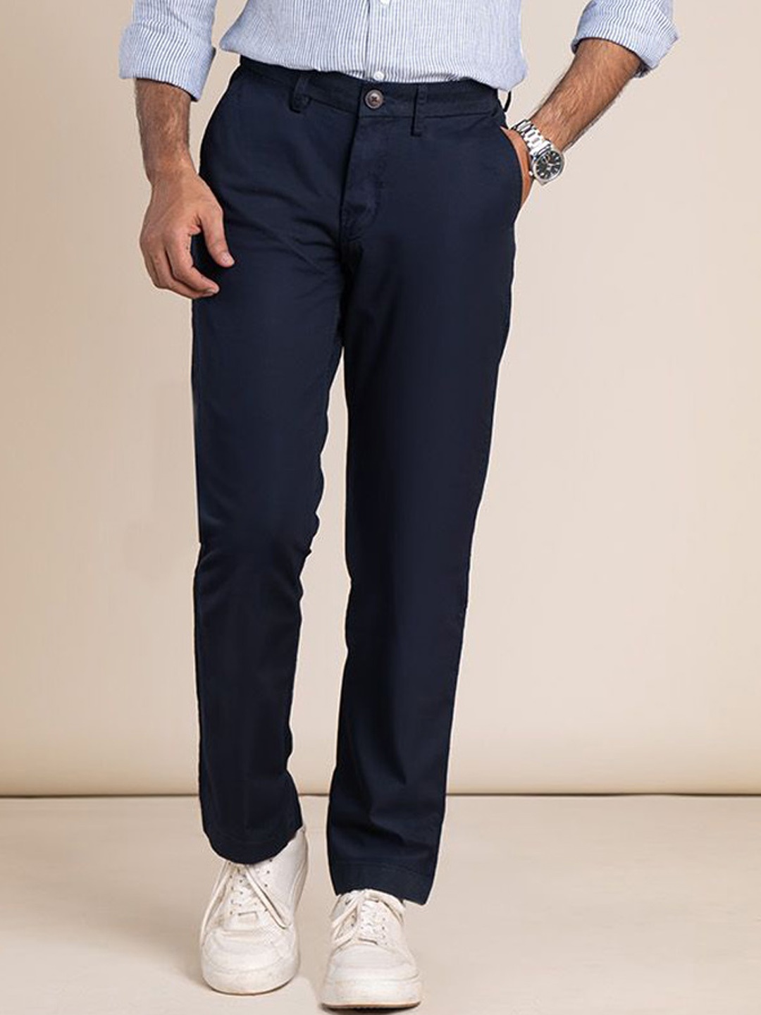 

Monks of Method Men Comfort Chinos Trousers, Navy blue
