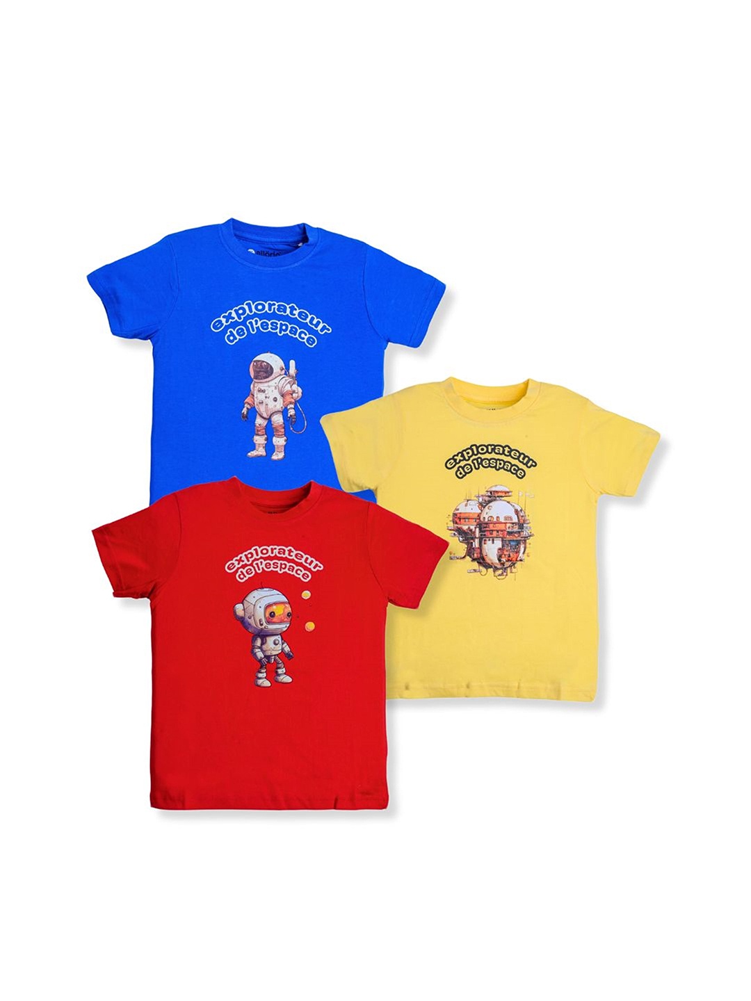 

allorio kids Boys 3 Printed Applique Slim Fit T-shirt, Multi