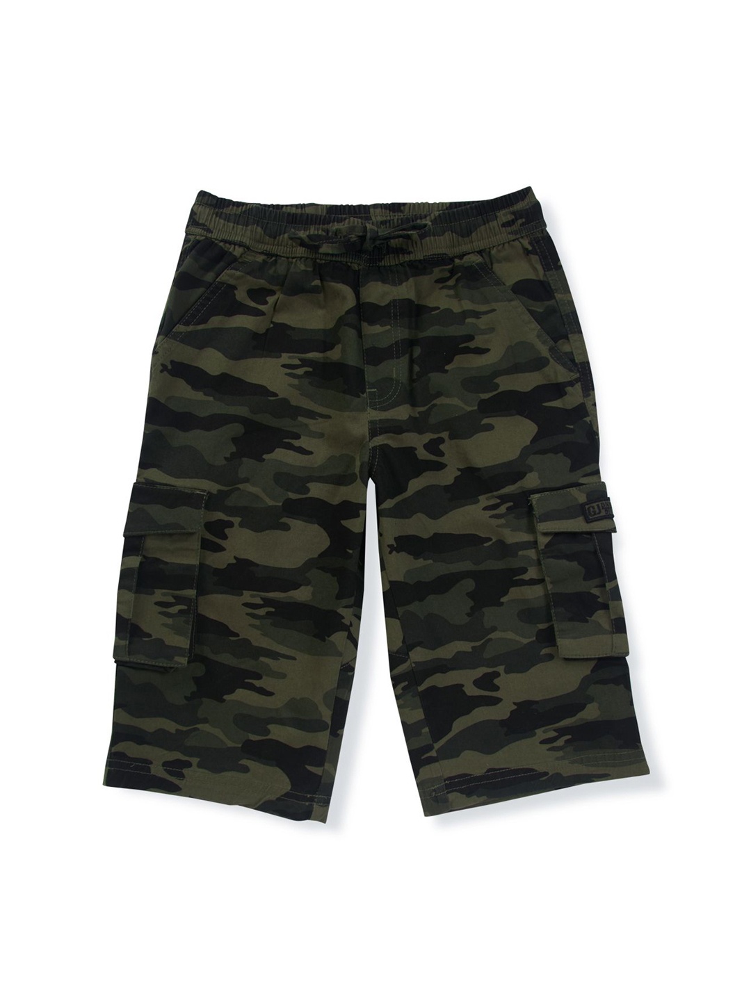 

Gini and Jony Boys Cotton Camouflage Printed Shorts, Olive