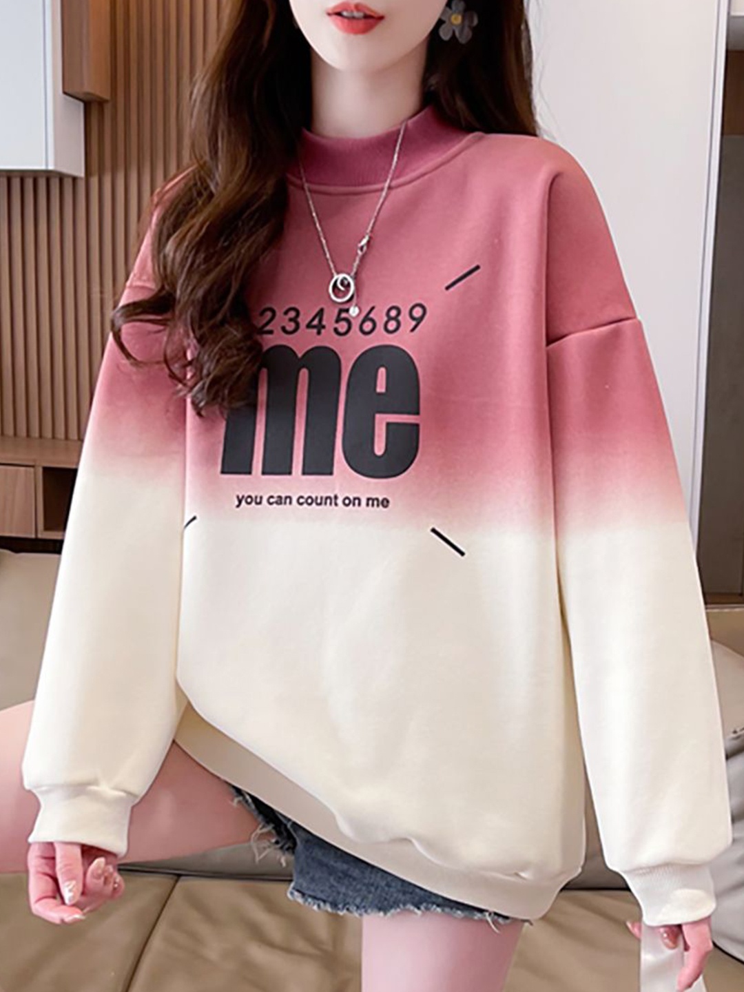 

JC Mode Women Printed Sweatshirt, Beige