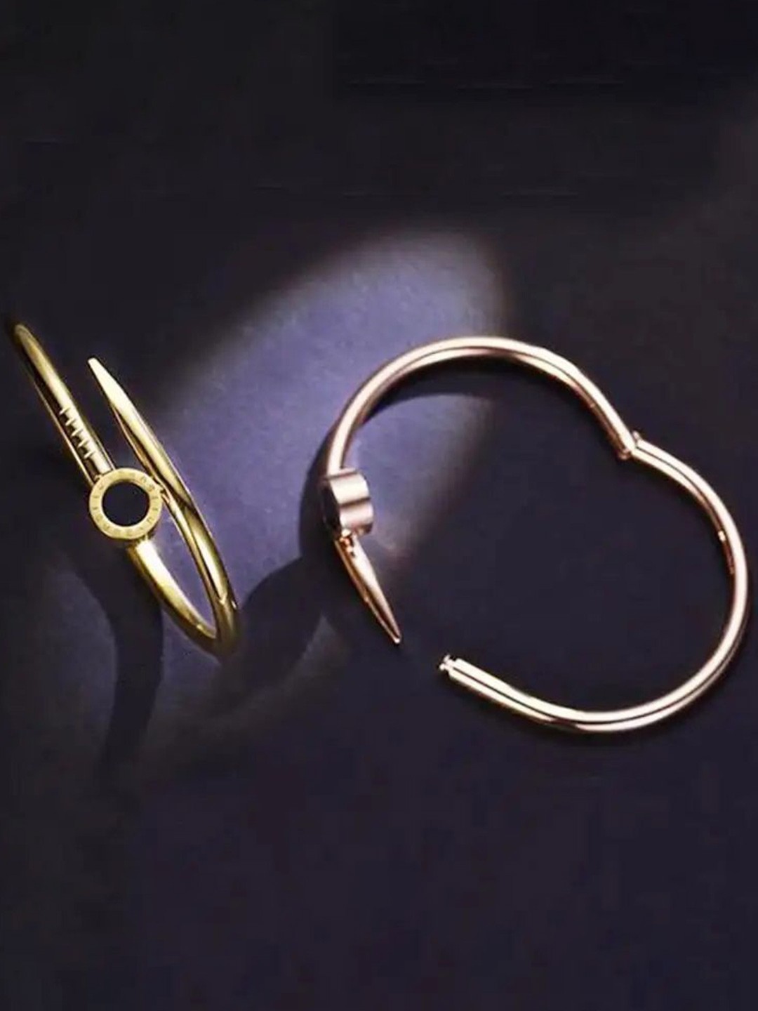 

MEENAZ Set Of 2 Gold-Plated Stainless Steel Anti Tarnish Kada Bracelets