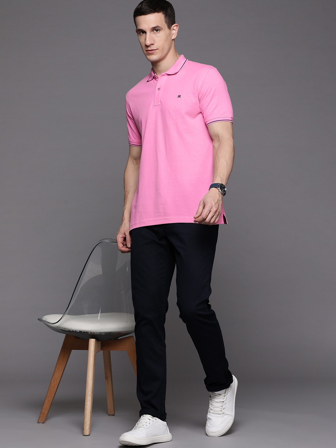 

Raymond Pure Cotton Polo Collar T-shirt, Pink